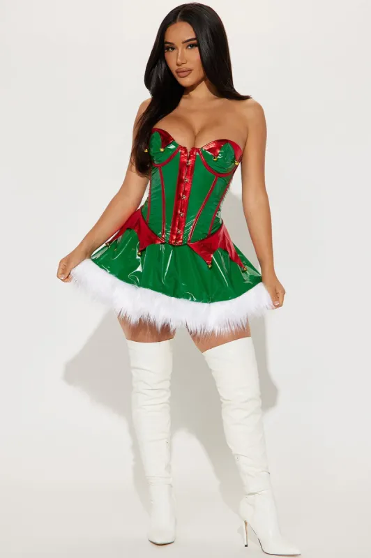 Elf In Charge 2 Piece Costume Set - Green made by Fashion Nova