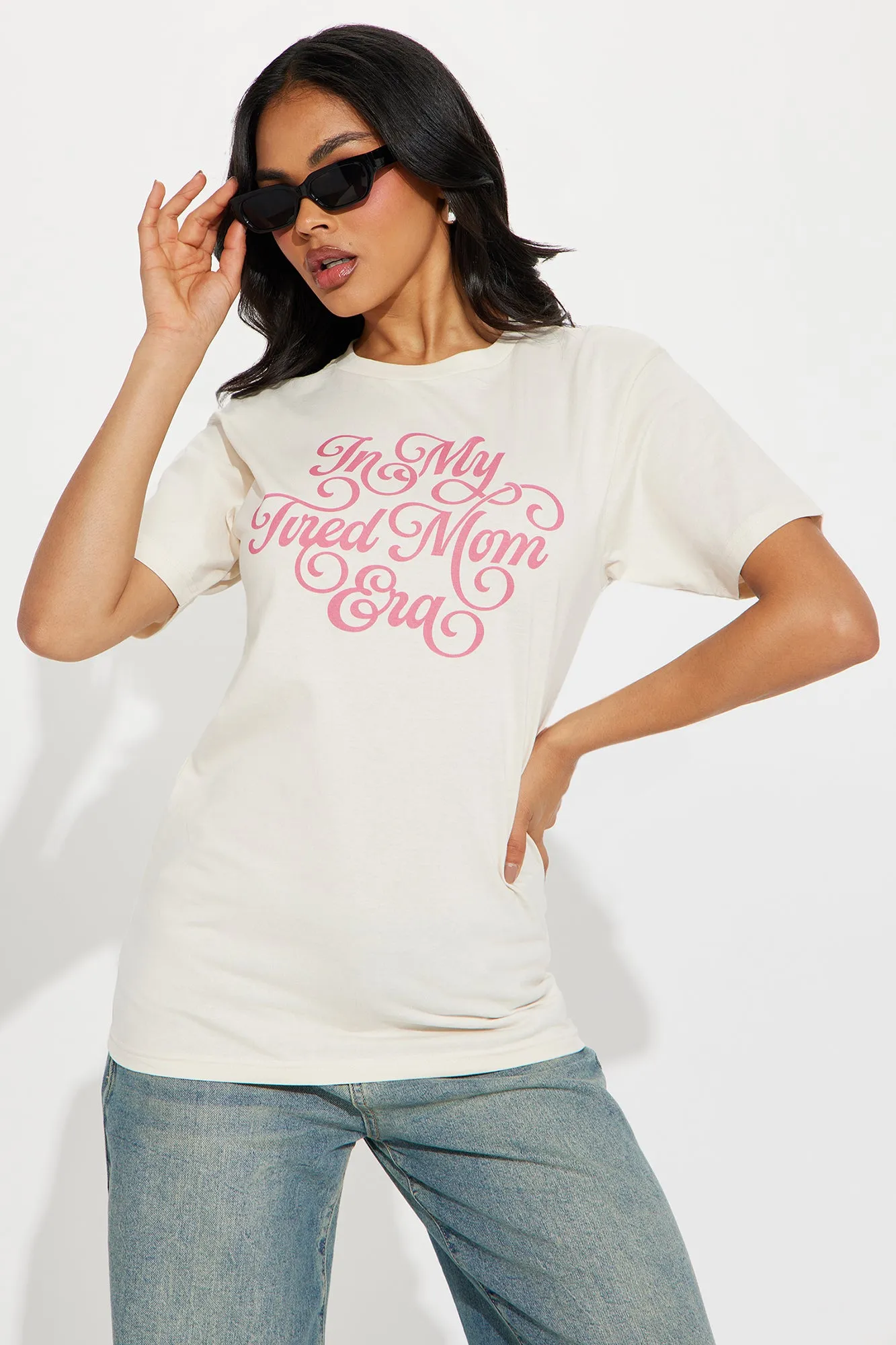 In My Tired Mom Era Tee - Beige sold by Fashion Nova