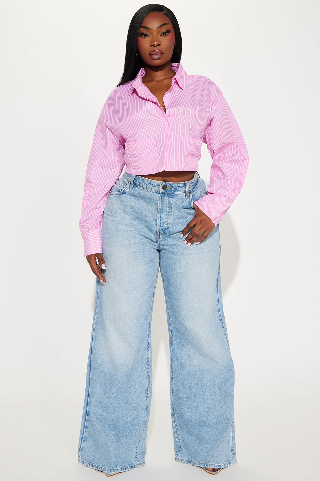 For The Day Striped Shirt - Pink/combo sold by Fashion Nova product image thumbnail 5