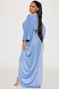 Spectacular Woman Satin Maxi Dress - Slate Blue sold by Fashion Nova