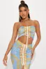 Zaira Denim Look Skirt Set - Blue/combo sold by Fashion Nova