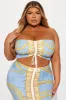 Zaira Denim Look Skirt Set - Blue/combo sold by Fashion Nova