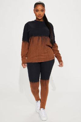 All About It Long Sleeve Legging Set - Black/combo sold by Fashion Nova