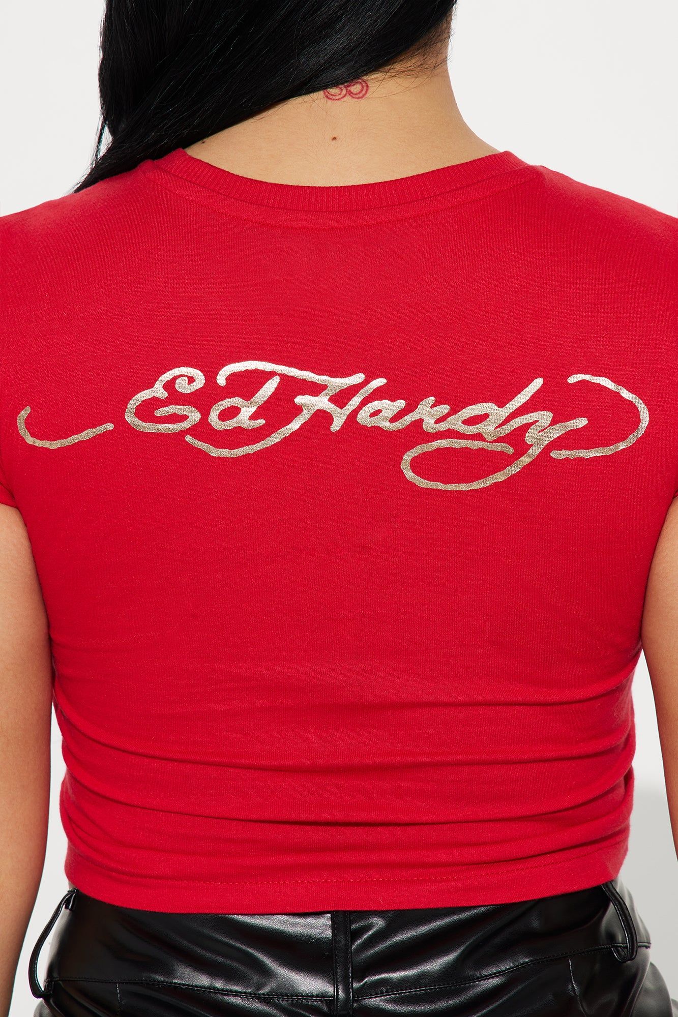 Ed Hardy Cobra Burnout Fitted Tee - Red sold by Fashion Nova product image thumbnail 5