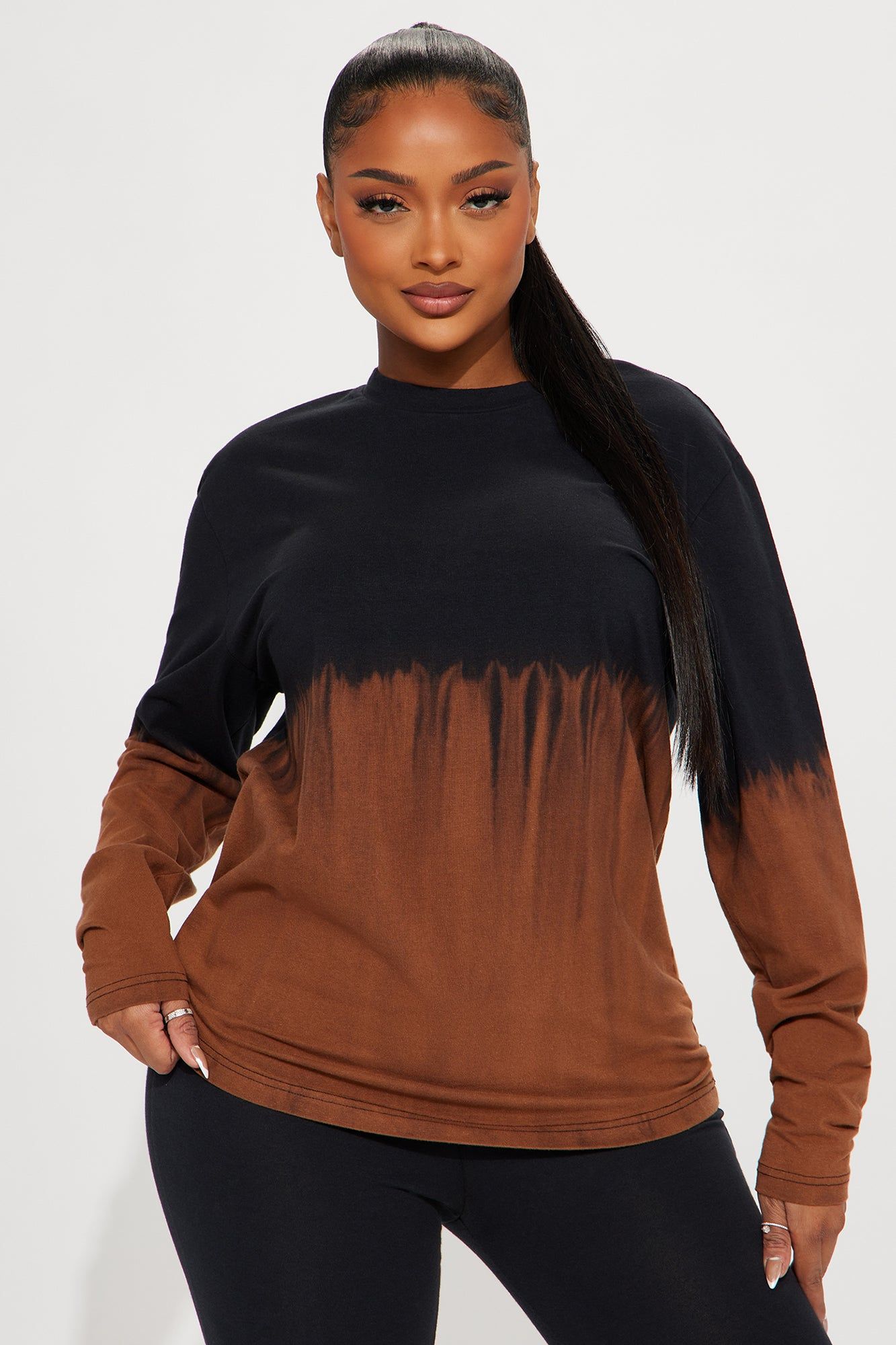 All About It Long Sleeve Legging Set - Black/combo sold by Fashion Nova product image thumbnail 2