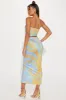 Zaira Denim Look Skirt Set - Blue/combo sold by Fashion Nova