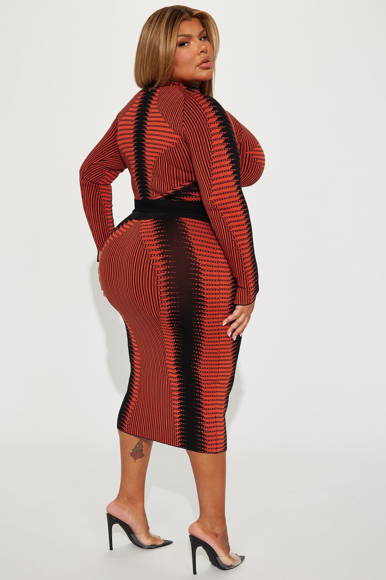 Roxana Sweater Skirt Set - Rust/combo sold by Fashion Nova product image thumbnail 6