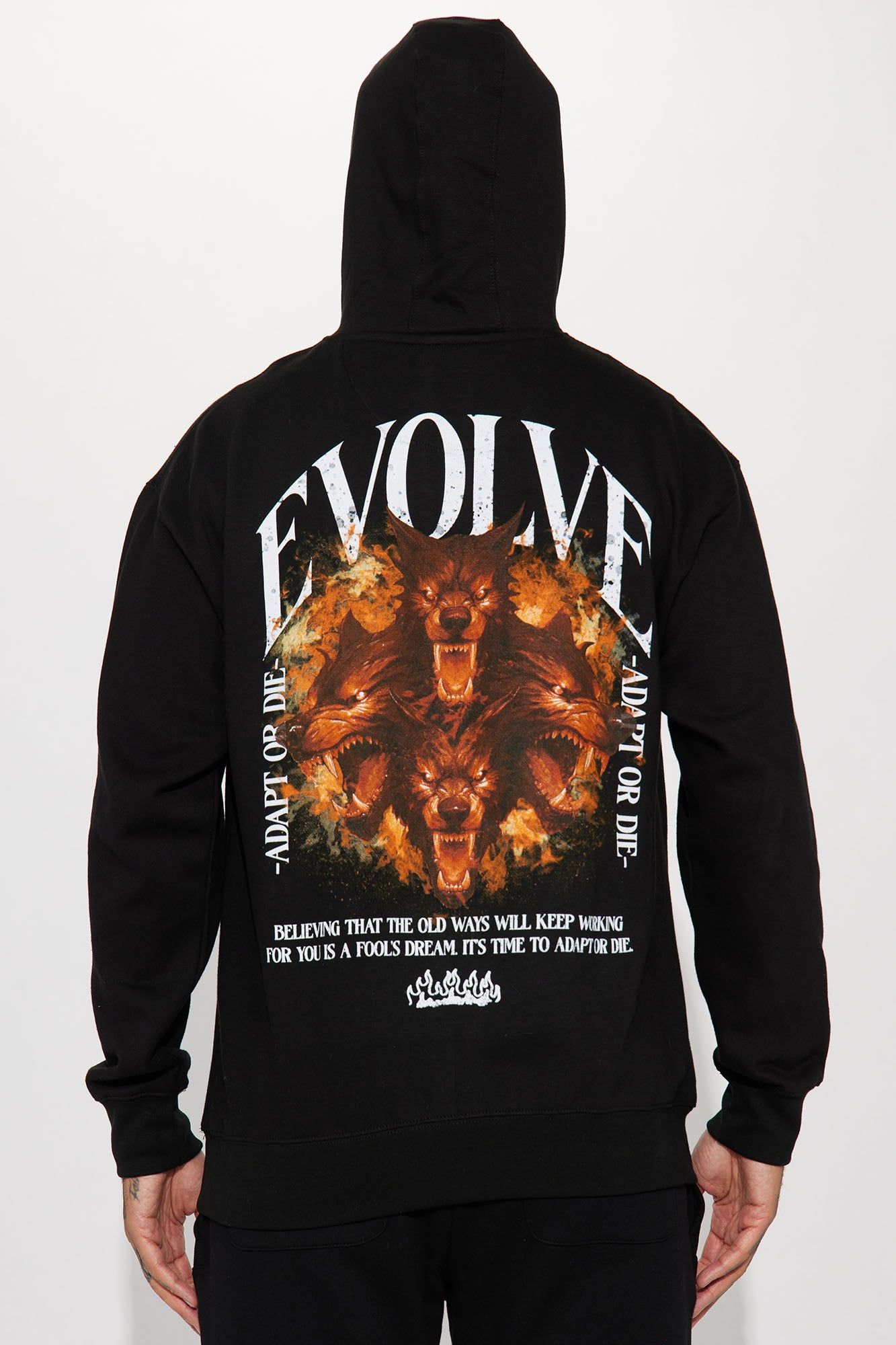 Adapt Or Die Hoodie - Black sold by Fashion Nova