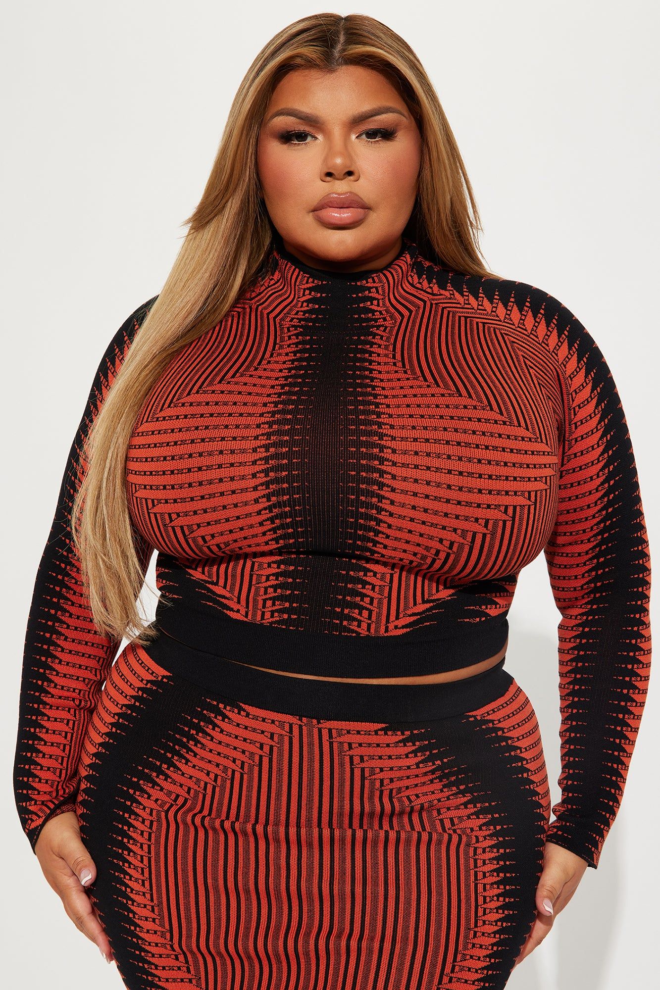 Roxana Sweater Skirt Set - Rust/combo sold by Fashion Nova product image thumbnail 5