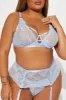 Thinking Of You Lace 3 Piece Garter Set - Light Blue sold by Fashion Nova