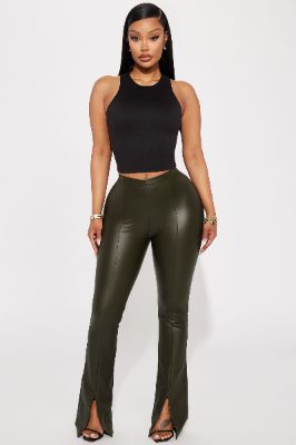 Bottoms Up Split Hem Legging - Hunter sold by Fashion Nova