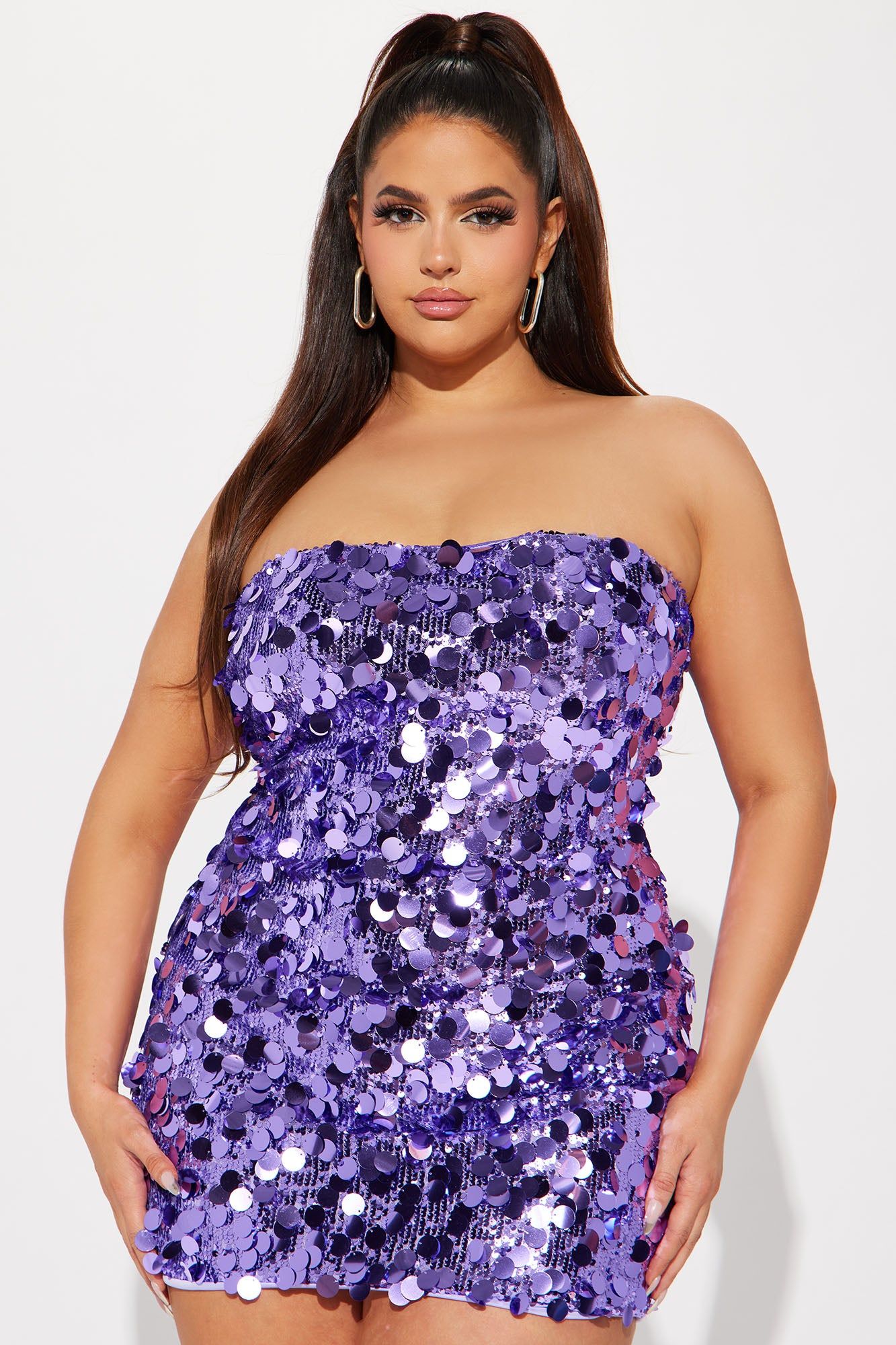 Amber Sequin Mini Dress - Purple sold by Fashion Nova product image thumbnail 4