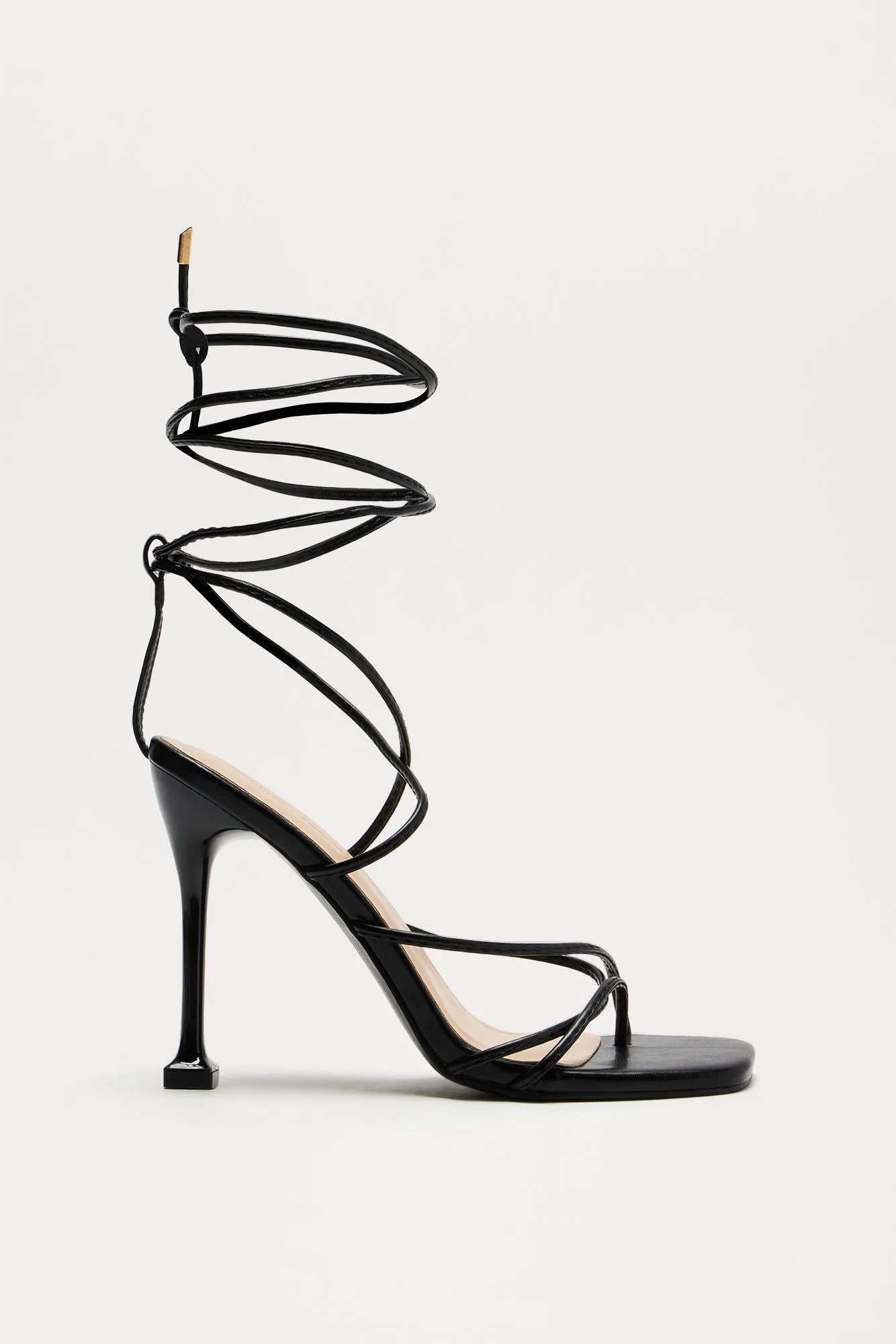 Strut My Way Wrap Up Heels - Black sold by Fashion Nova