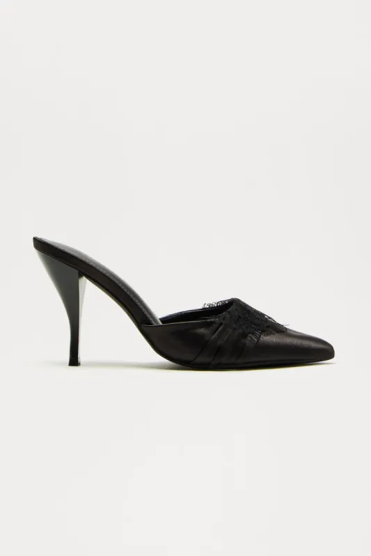Lullie Satin Pumps - Black sold by Fashion Nova