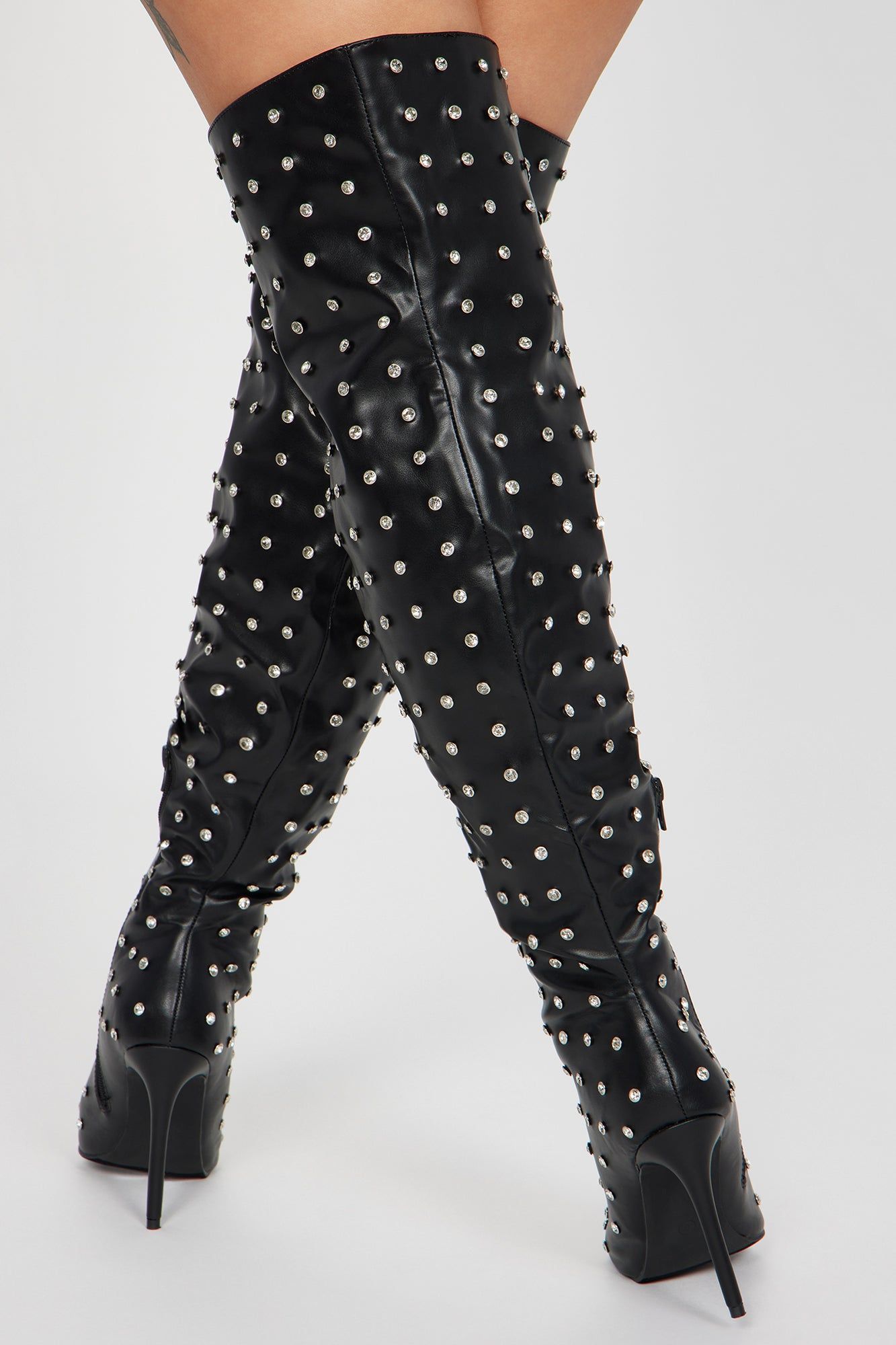 Let's Mingle Over The Knee Heeled Boots - Black sold by Fashion Nova product image thumbnail 4