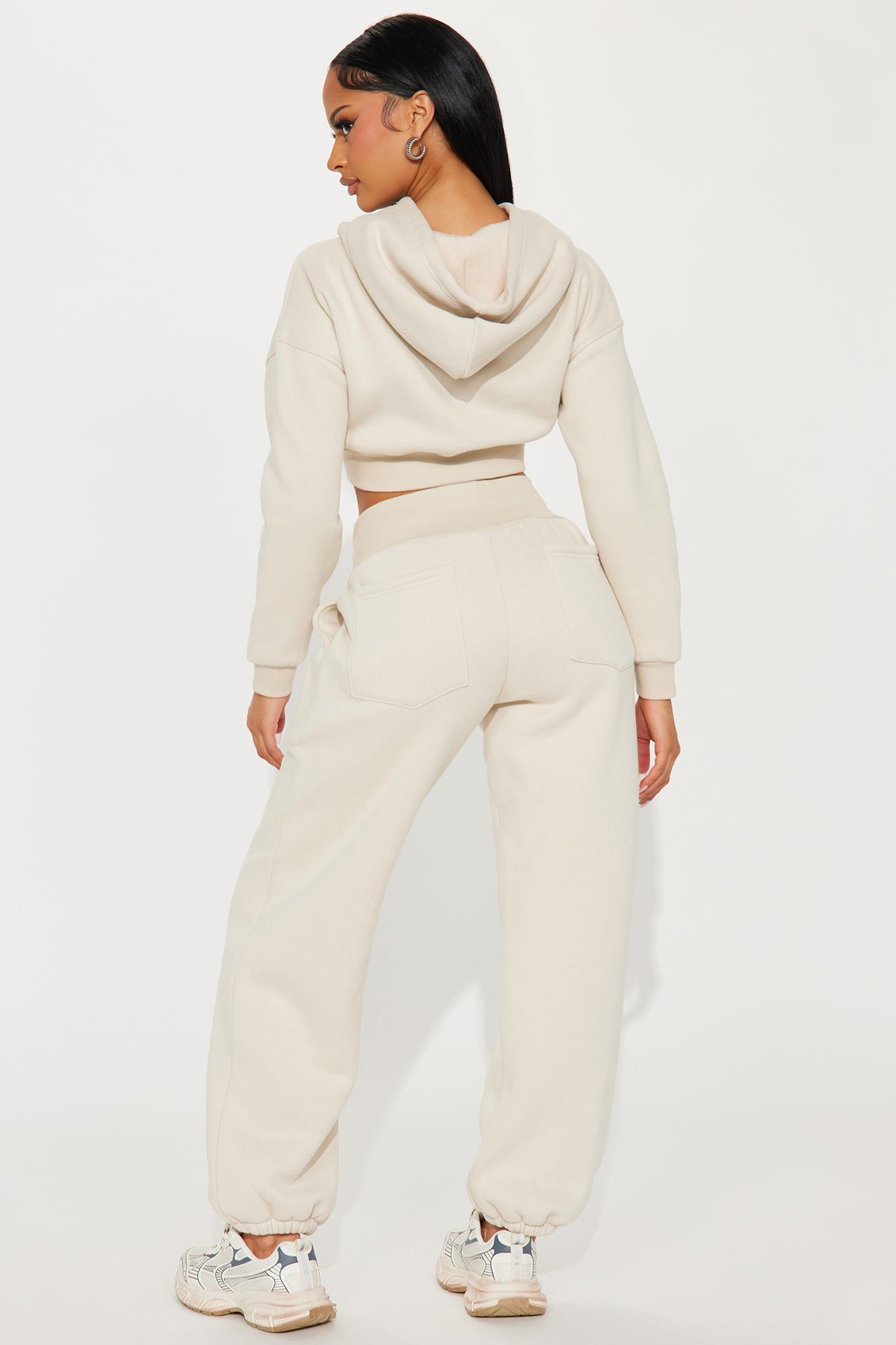 Nikkie Fleece Jogger Set - Cream sold by Fashion Nova product image thumbnail 3
