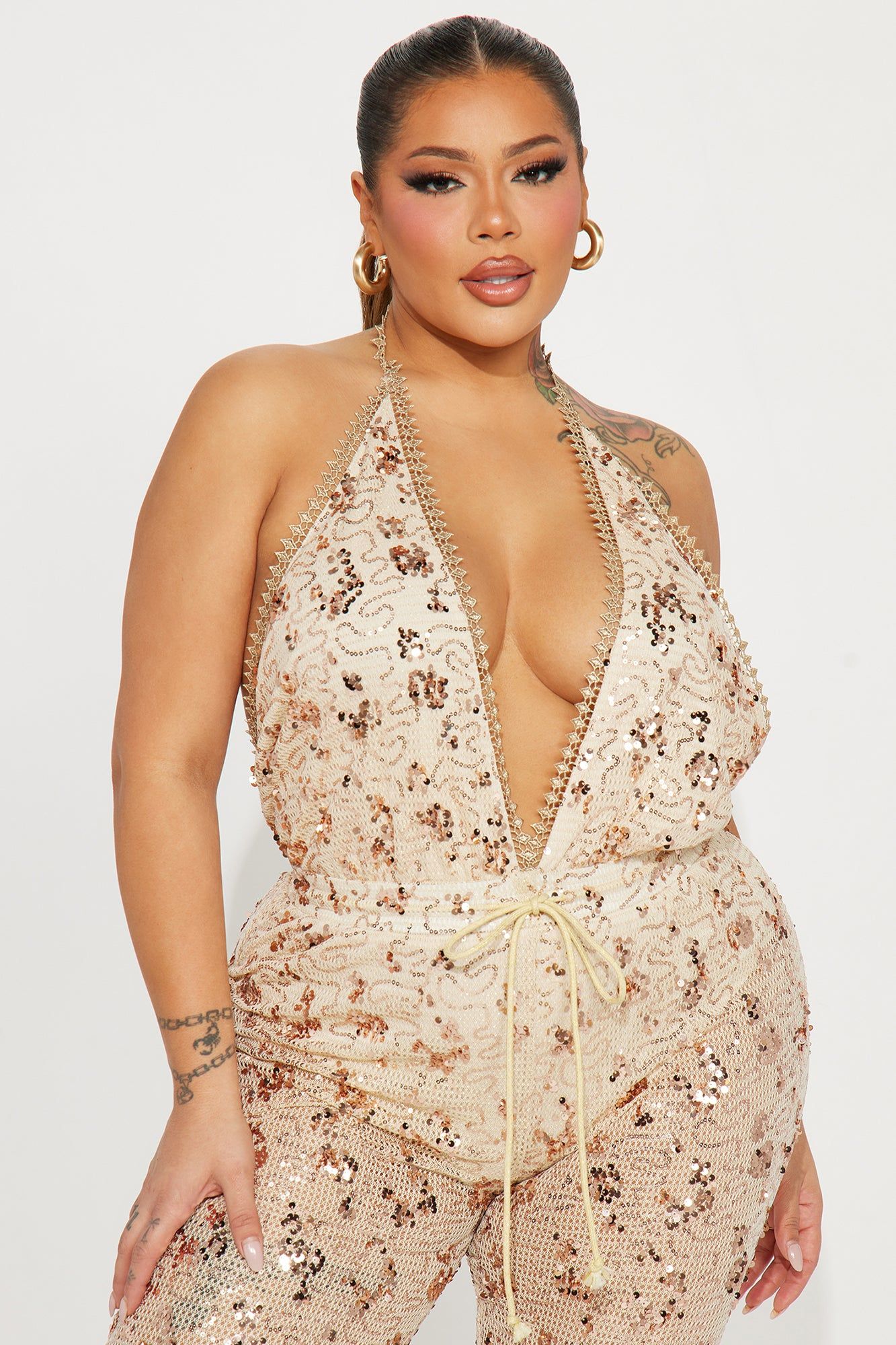 Taboo Sequin Jumpsuit - Gold sold by Fashion Nova product image thumbnail 5