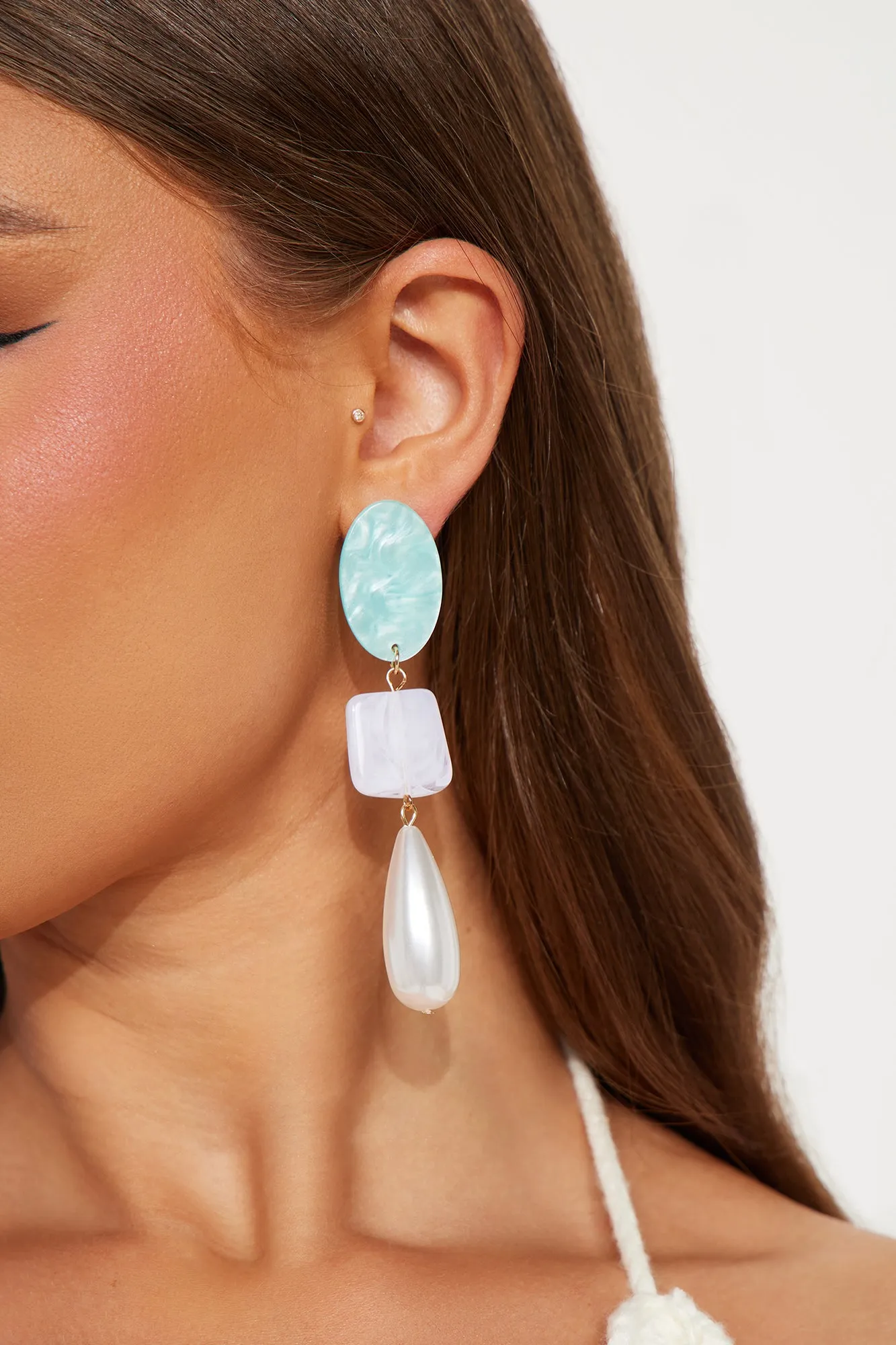 Lush Haven Earrings - Ivory/combo sold by Fashion Nova