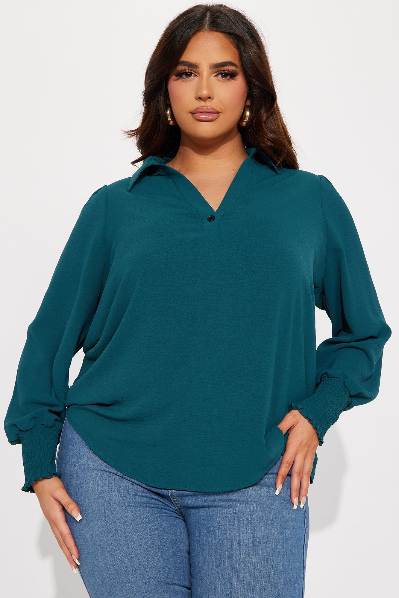 Enid Blouse Top - Teal sold by Fashion Nova product image thumbnail 4