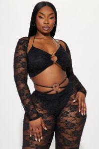 Festival Night Lace 3pc Pant Set - Black sold by Fashion Nova