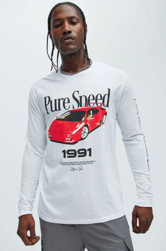 Pure Speed Long Sleeve Tee - White sold by Fashion Nova