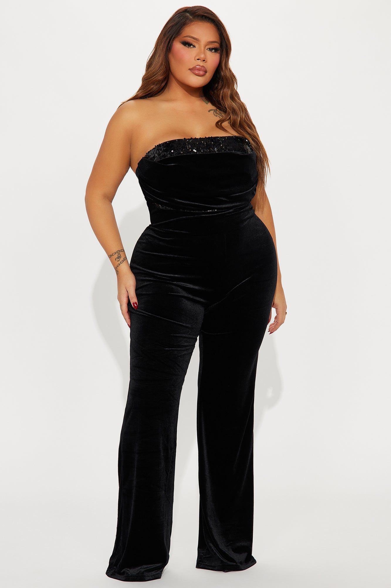 French Kiss Velvet Jumpsuit - Black sold by Fashion Nova product image thumbnail 4