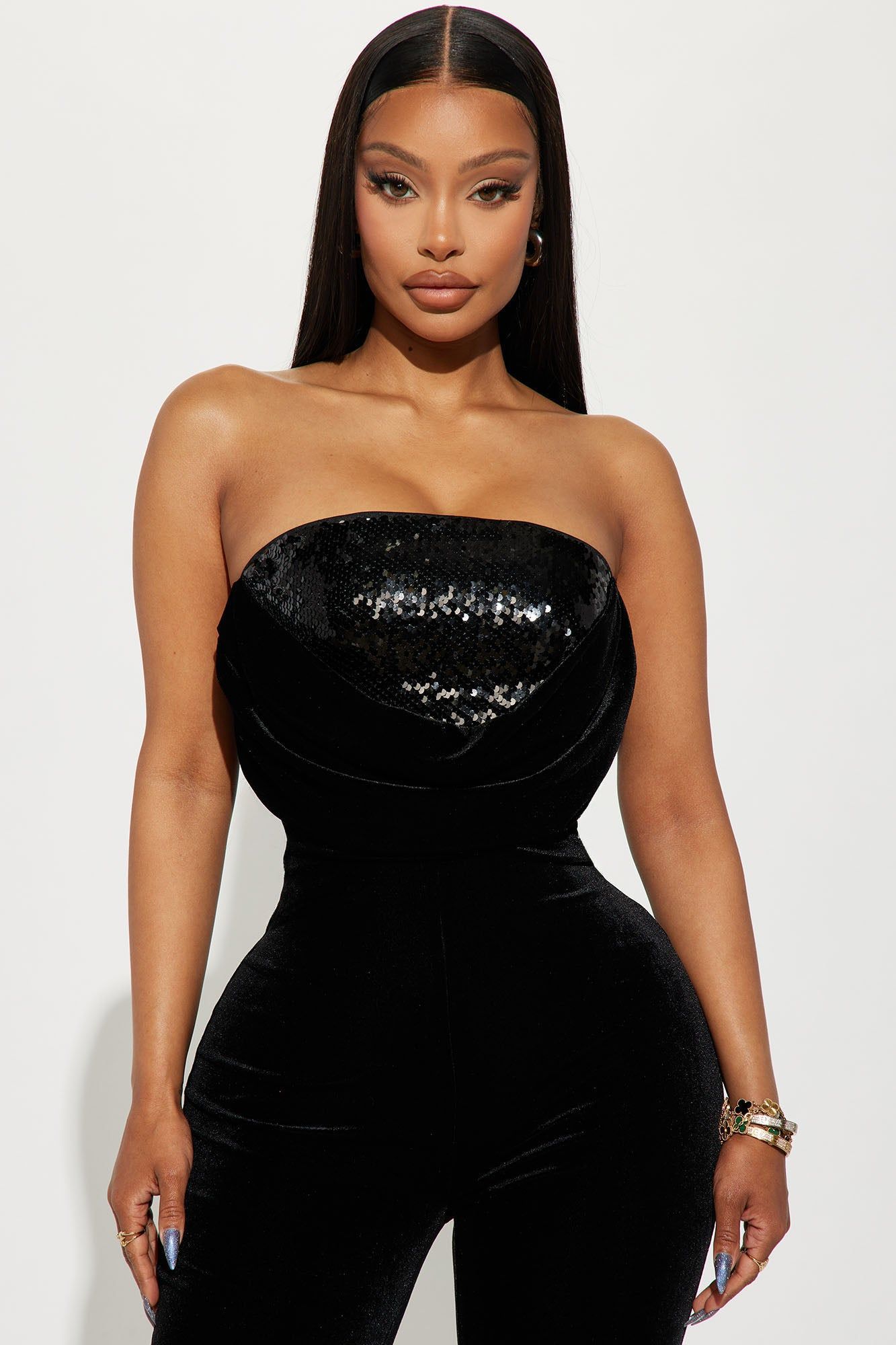 French Kiss Velvet Jumpsuit - Black sold by Fashion Nova product image thumbnail 2