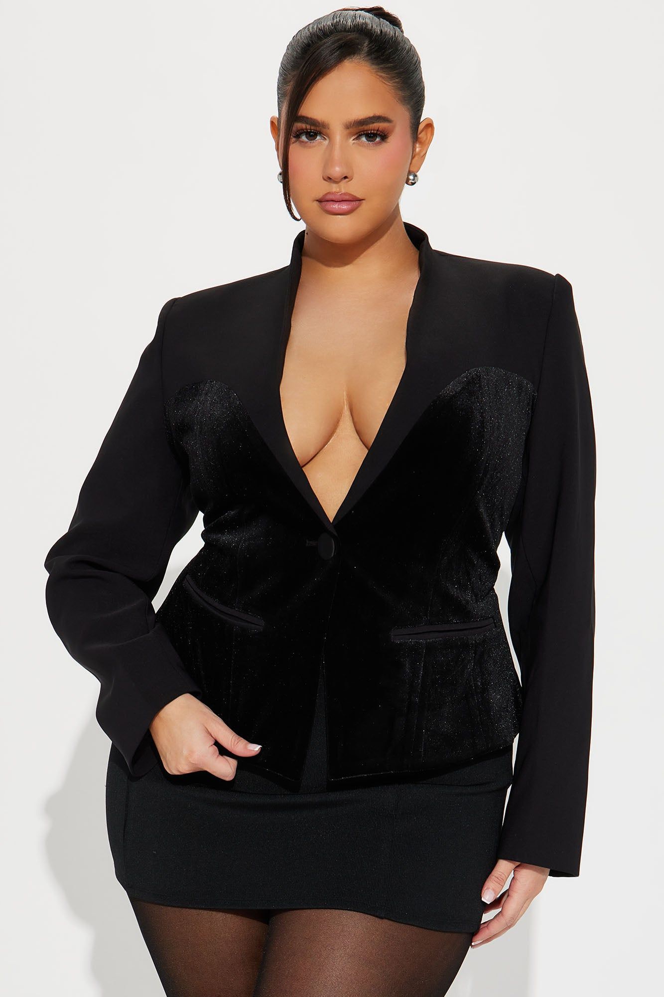 Velvety Smooth Blazer - Black sold by Fashion Nova product image thumbnail 4