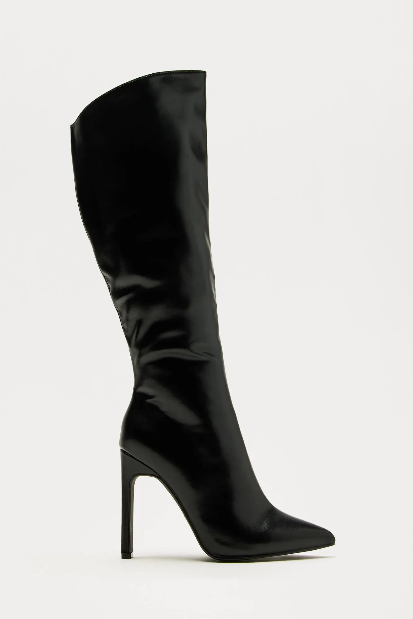 Something Real Knee High Boots - Black sold by Fashion Nova