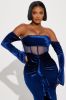 Gracie Velvet Maxi Dress - Blue sold by Fashion Nova
