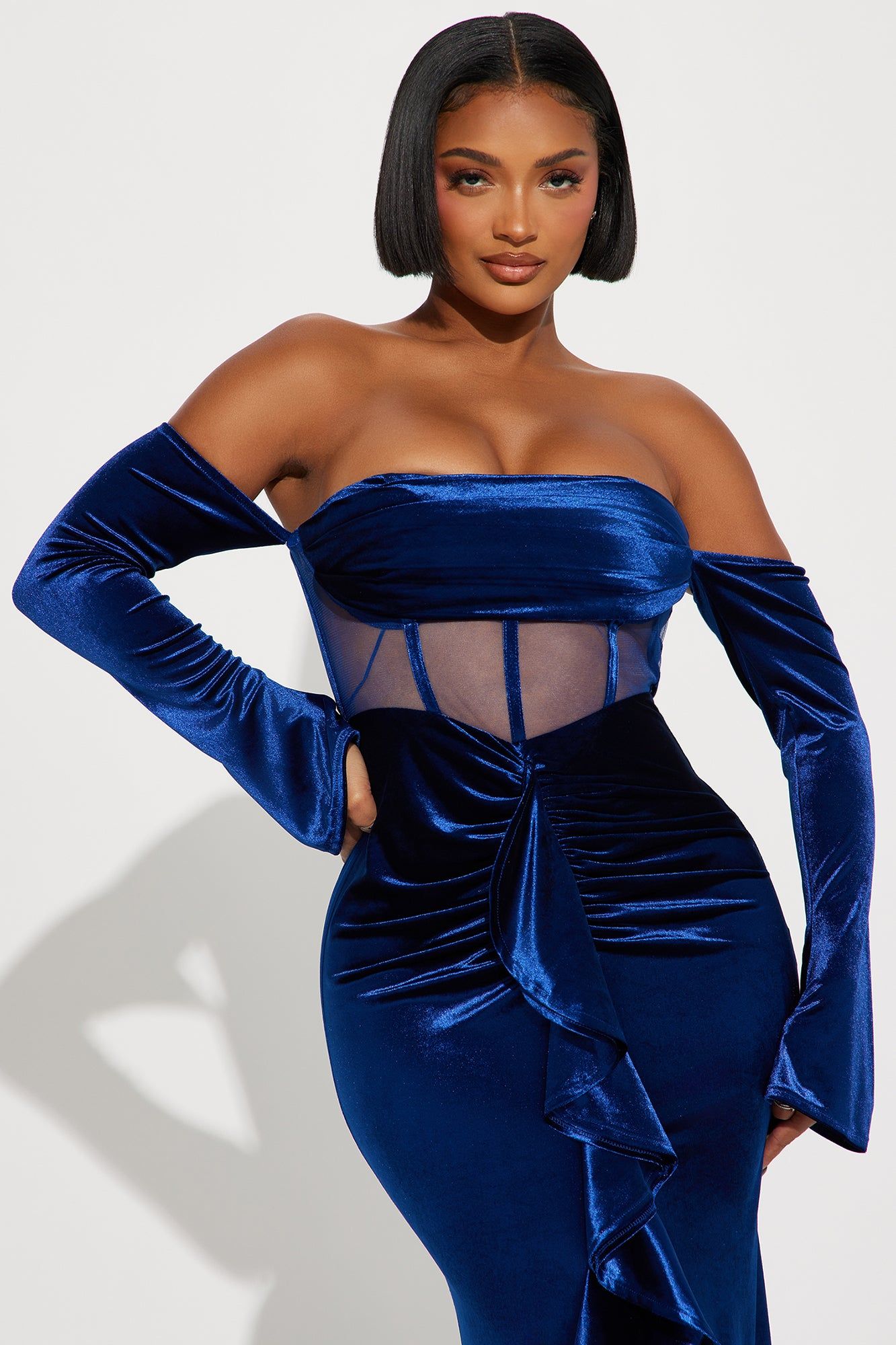 Gracie Velvet Maxi Dress - Blue sold by Fashion Nova product image thumbnail 2