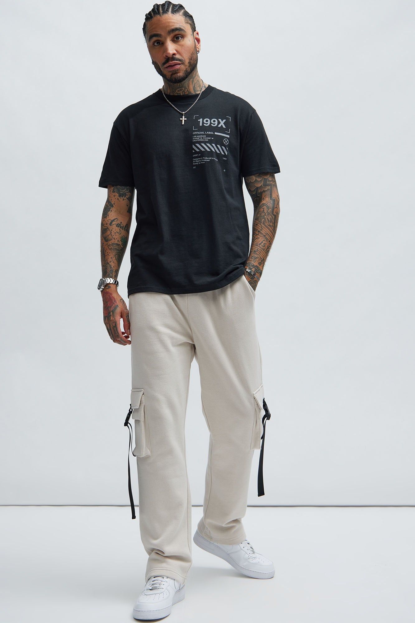 199X Label Short Sleeve Tee - Black sold by Fashion Nova