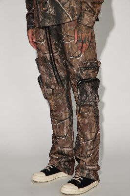 Tree Camo Cargo Flared Sweatpant - Camouflage sold by Fashion Nova