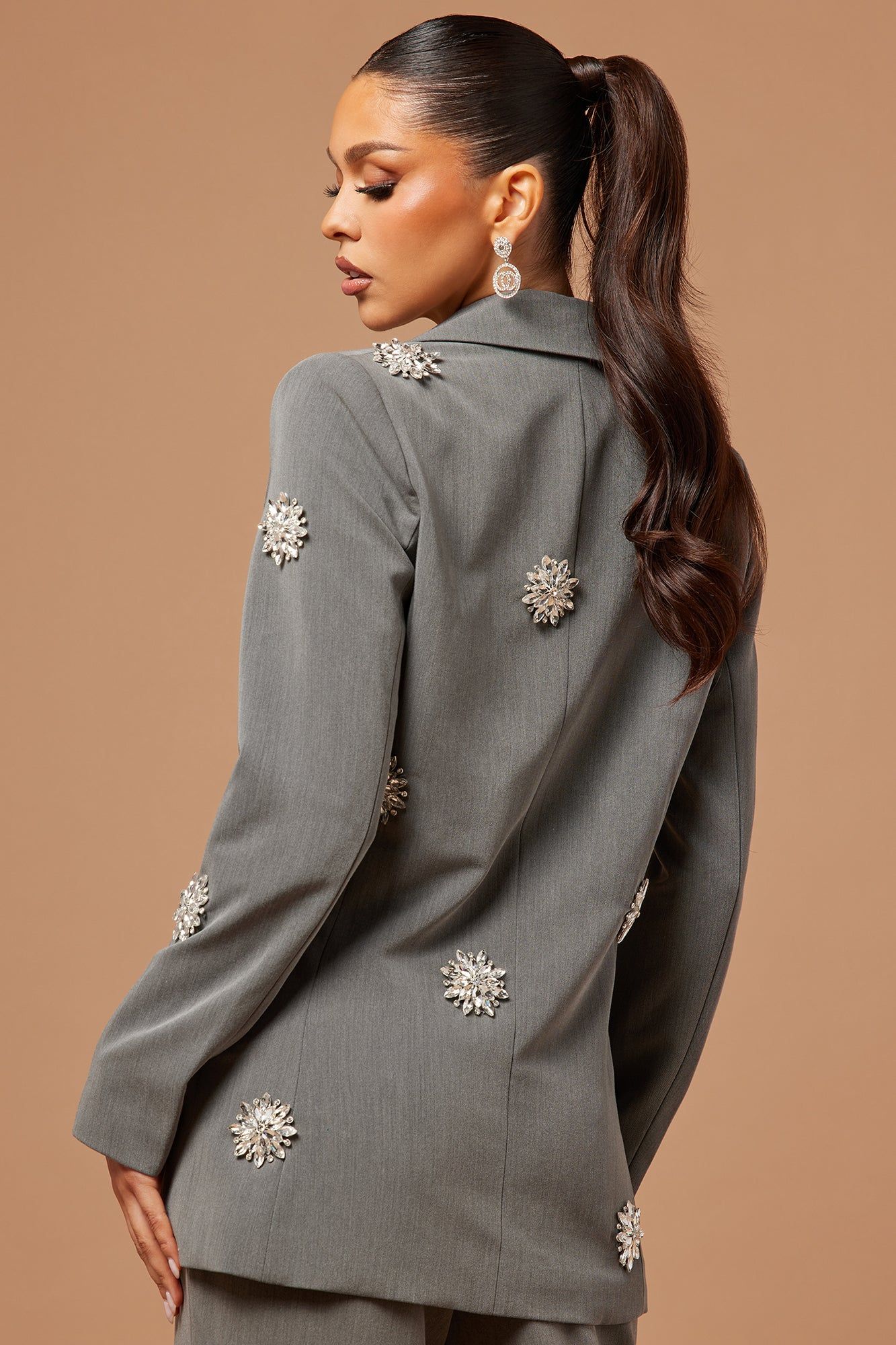 Adara Embellished Blazer Set - Grey sold by Fashion Nova product image thumbnail 4