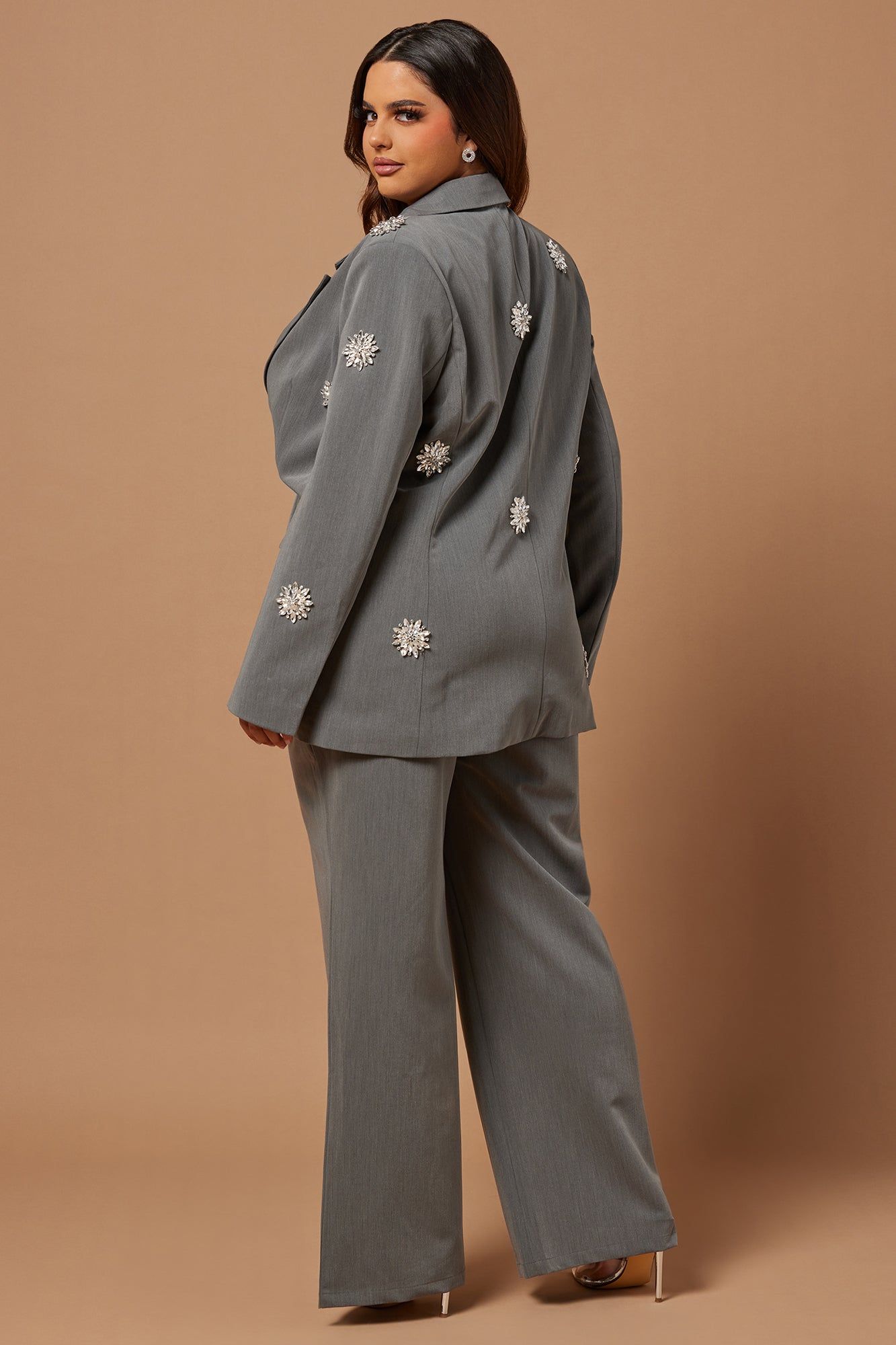 Adara Embellished Blazer Set - Grey sold by Fashion Nova product image thumbnail 8