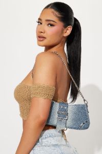 Streets Of Soho Handbag - Light Wash sold by Fashion Nova