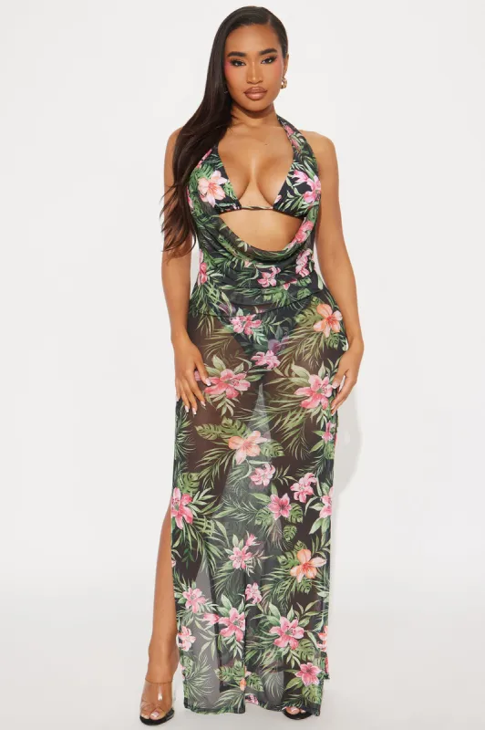 Vacations In Tulum 3 Piece Sunsuit Set - Black/combo sold by Fashion Nova