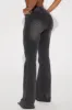 Showing Up Cut Out Stretch Flare Jeans - Black Wash sold by Fashion Nova