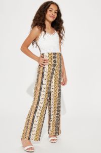 Mini Pure Bliss Jumpsuit - Brown/combo sold by Fashion Nova