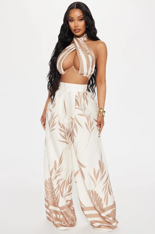 Tulum Villa Pant Set - Cream/combo sold by Fashion Nova