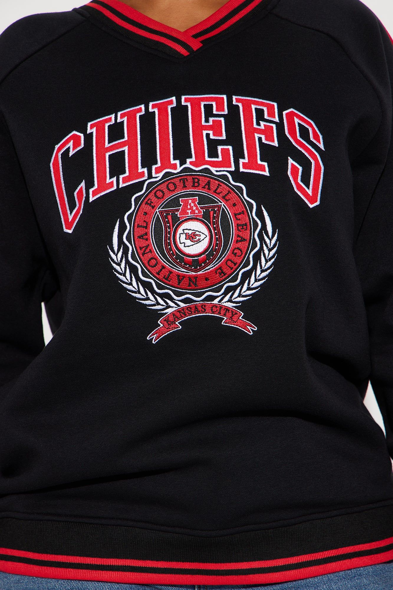 Throwback Chiefs Crew Neck Sweathirt - Black sold by Fashion Nova product image thumbnail 3