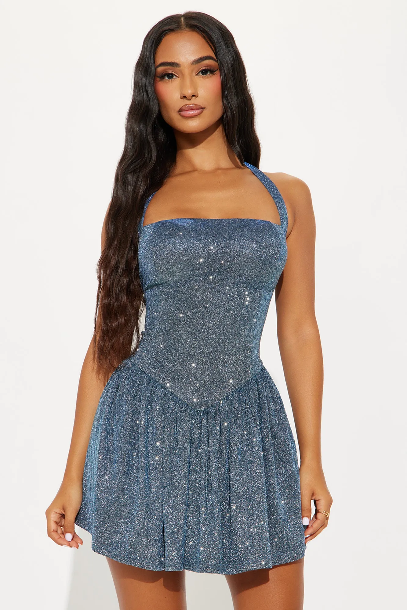 Everyday Magic Glitter Mini Dress - Blue sold by Fashion Nova product image thumbnail 2
