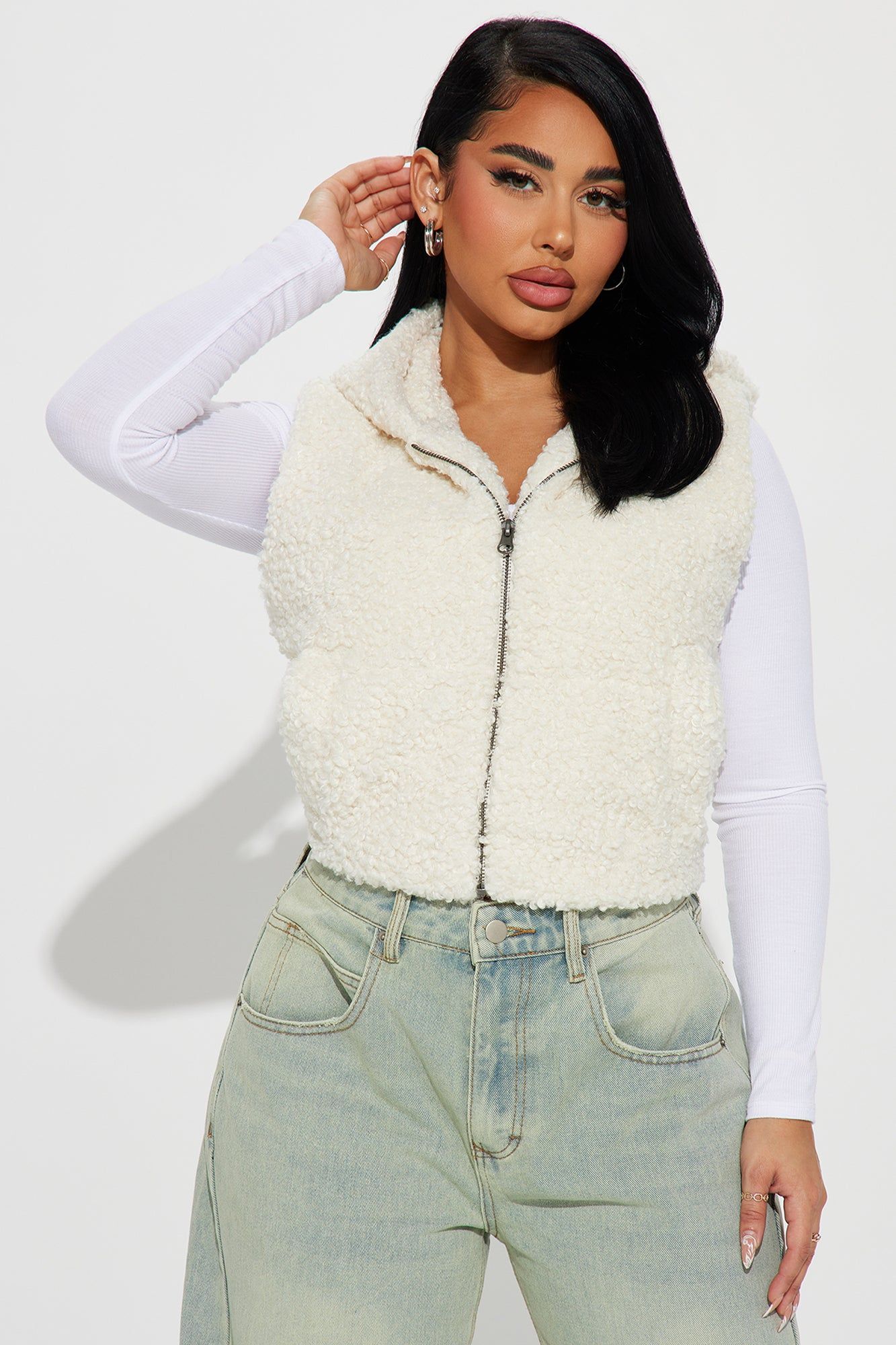 Loving This Sherpa Vest - Ivory sold by Fashion Nova