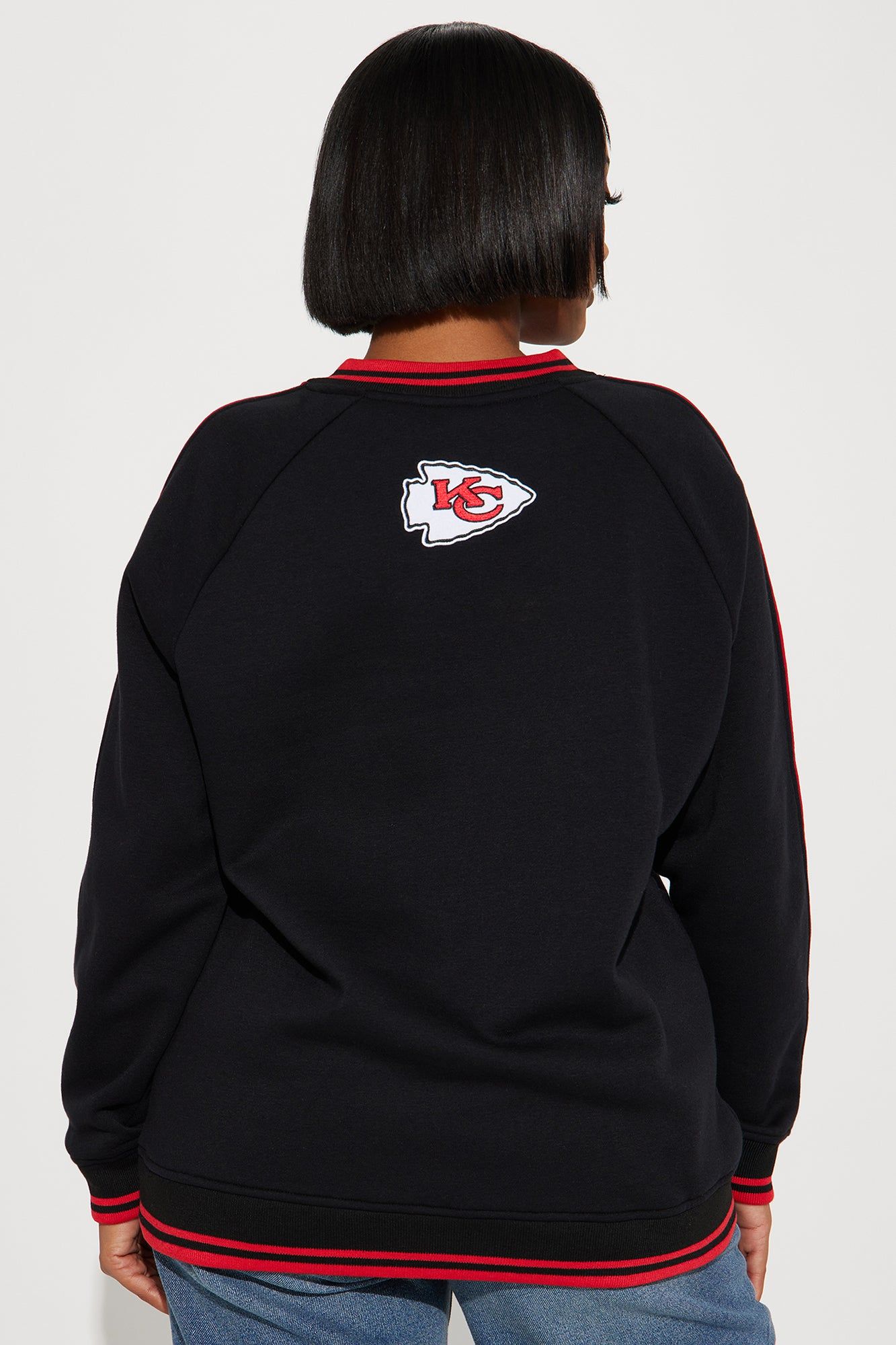 Throwback Chiefs Crew Neck Sweathirt - Black sold by Fashion Nova product image thumbnail 4