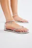 Evil Eye Goddess Flat Sandals - Silver sold by Fashion Nova