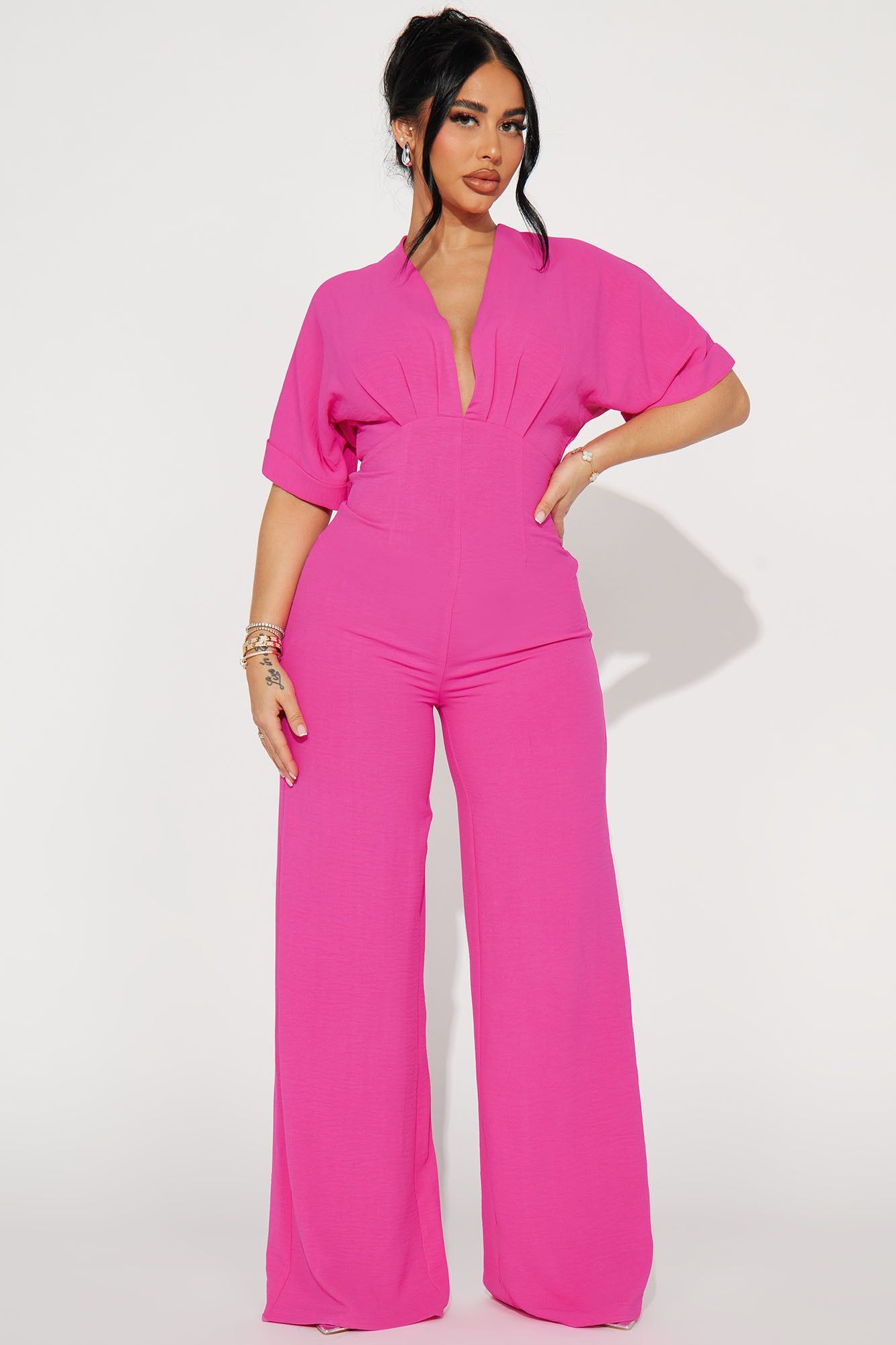 Mylah Jumpsuit - Hot Pink sold by Fashion Nova
