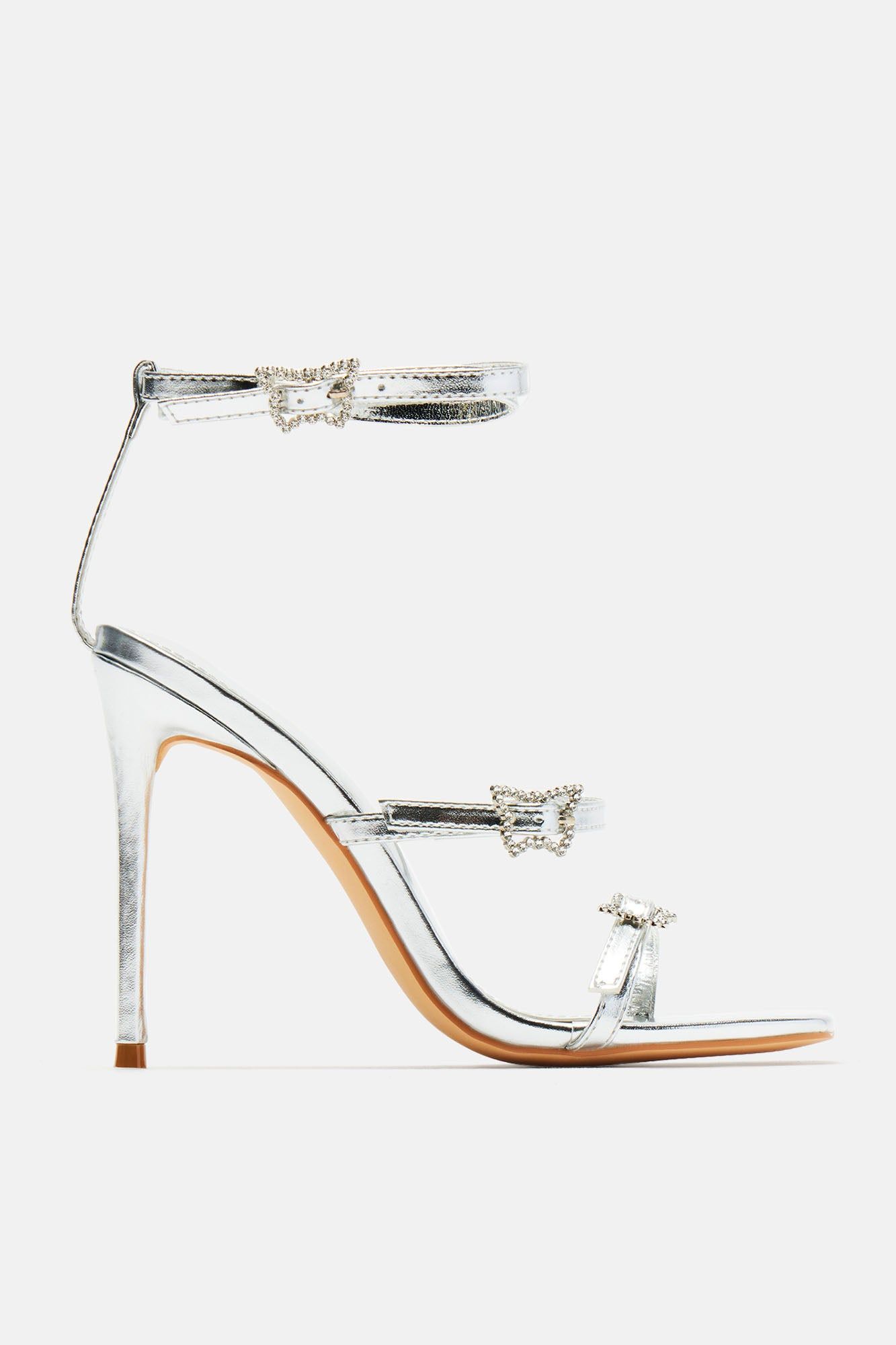 So Delighted Butterfly Heeled Sandals - Silver sold by Fashion Nova product image thumbnail 4