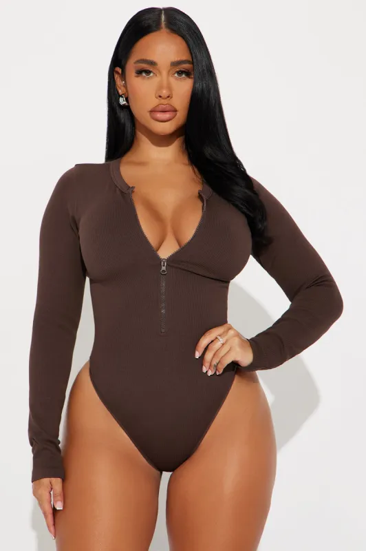 Serena Seamless Bodysuit - Brown sold by Fashion Nova