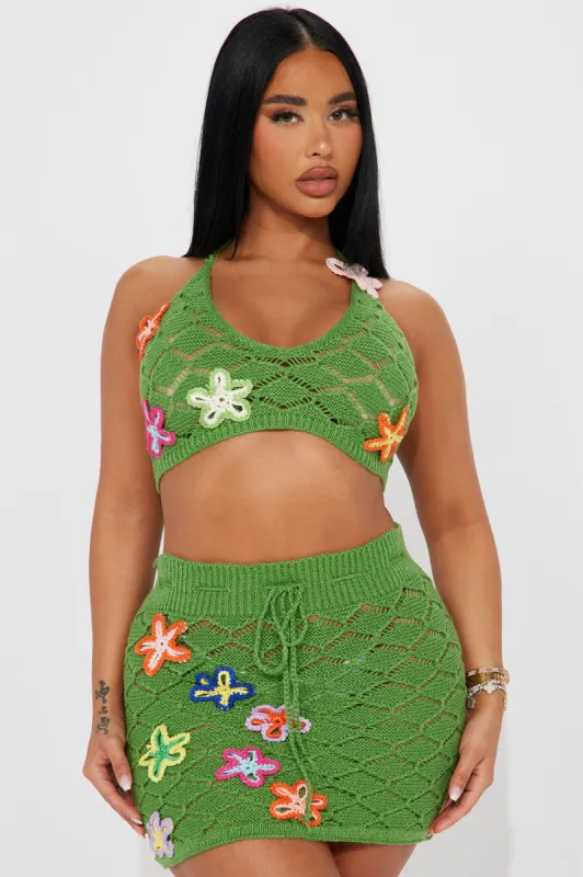Feeling Tropical 2 Piece Cover Up Set - Green/combo sold by Fashion Nova