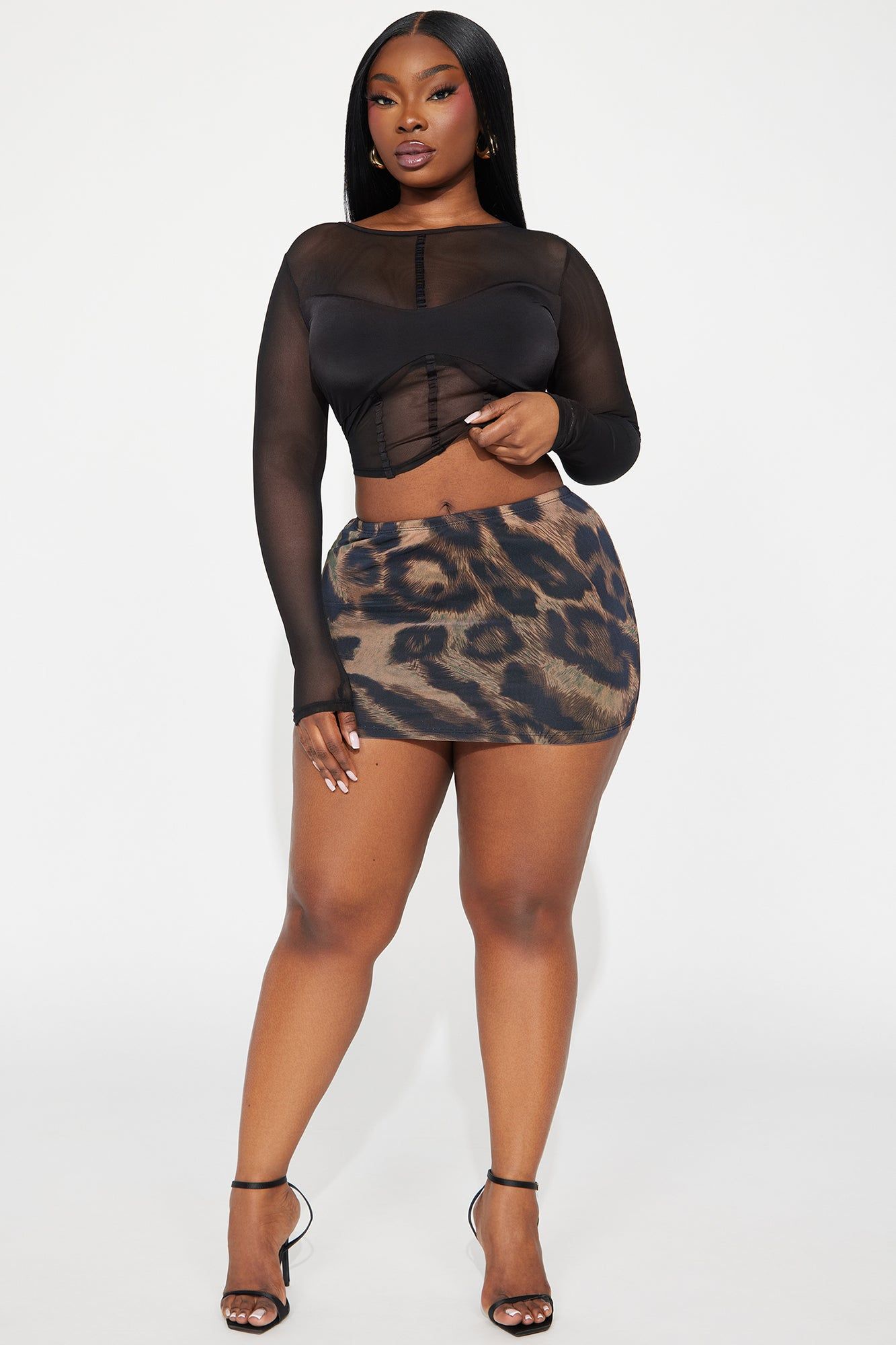 Turn It Down Mesh Micro Mini Skirt - Brown/combo sold by Fashion Nova product image thumbnail 4